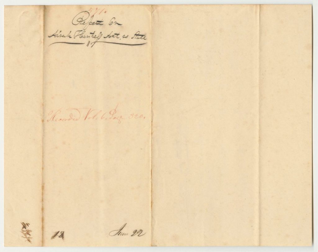 Miniature of Report 571: Report on the Claim of Alvah Huntress for Carrying Division Orders from Bangor to Guilford and Levant