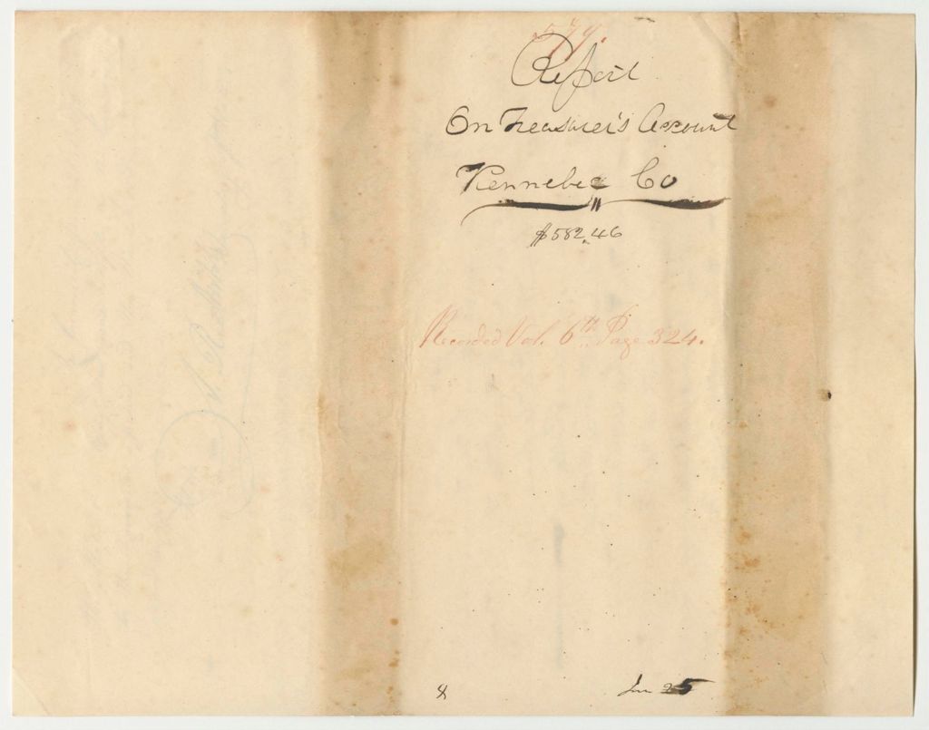 Miniature of Report 579: Report on the Account of the Kennebec County Treasurer