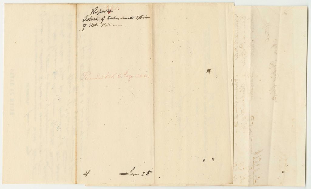 Miniature of Report 575: Report on the Salaries of the Subordinate Officers of the State Prison