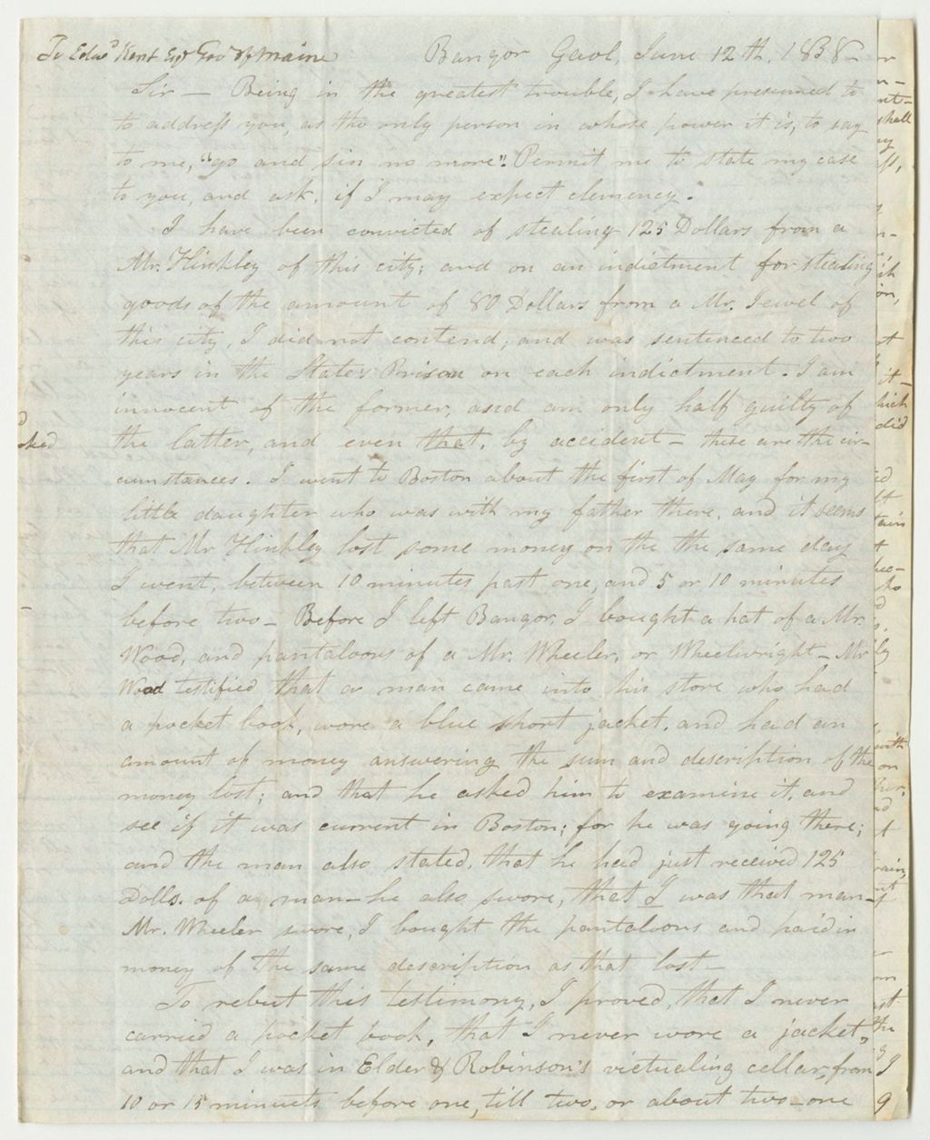 Miniature of Petition of Daniel Clark for a Pardon