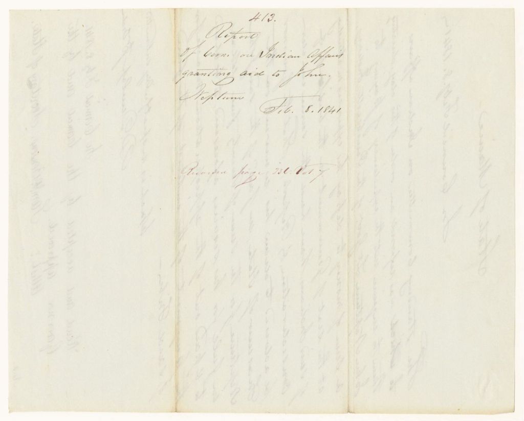 Miniature of Report 413: Report of Committee on Indian Affairs Granting Aid to John Neptune