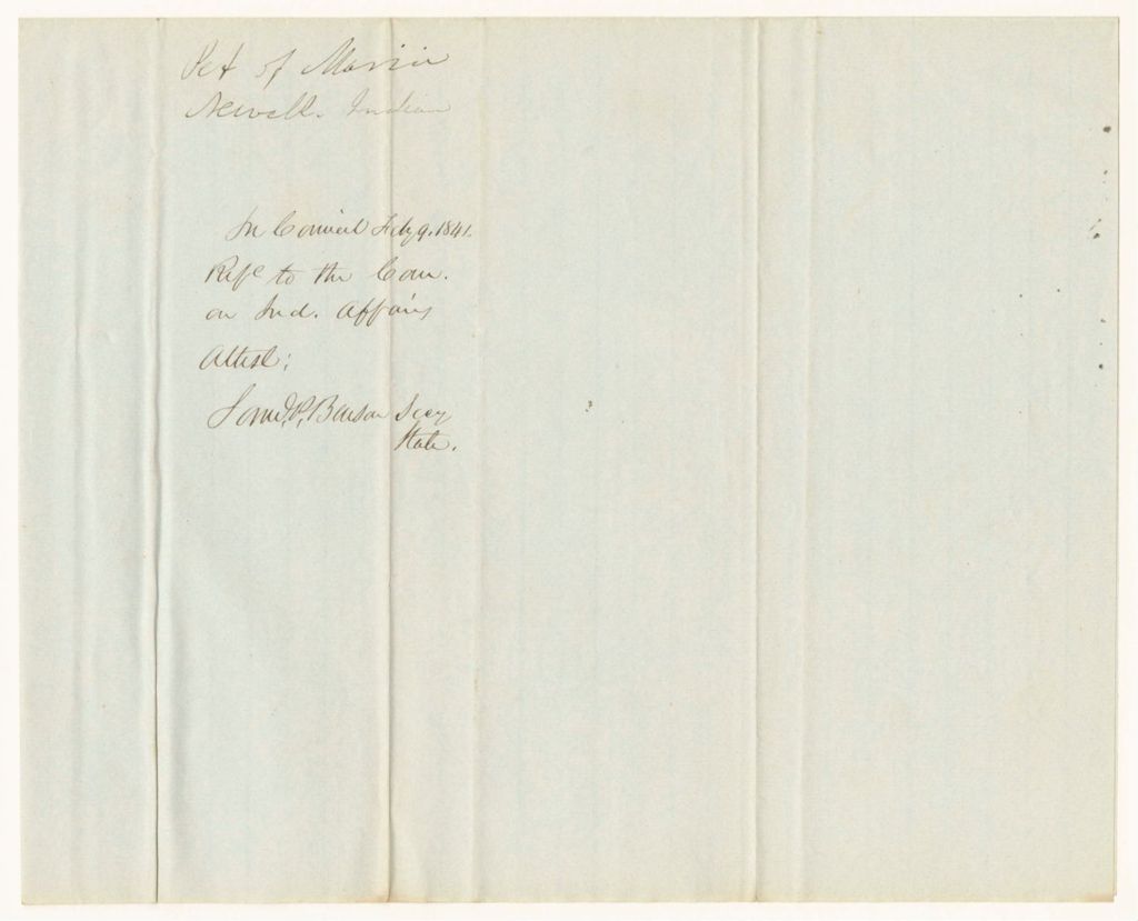 Miniature of Petition of Maria Newell, a Member of the Penobscot Tribe, Praying for Her and Her Mother Catherine Martin to Receive an Allowance