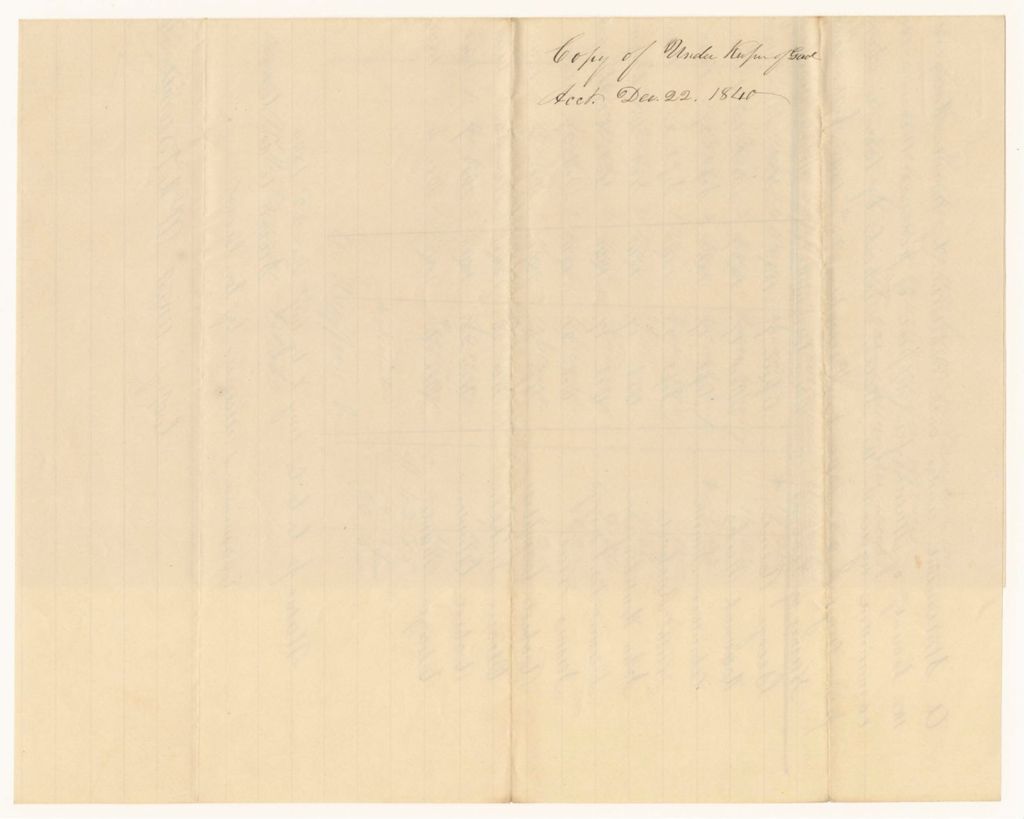 Miniature of Account of Arvida Hayford Jr., Under Keeper of the Gaol in Belfast in the County of Waldo, for the Support of Persons Therein Confined on Charges and Convictions for Offences Committed Against the State and Which, By Law is Chargeable to the State from August 22nd to December 25th 1840