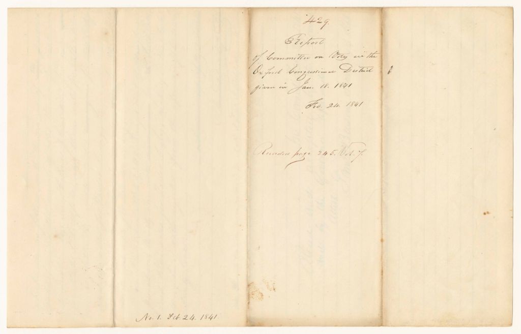 Miniature of Report 429: Report of the Committee on Votes in the Oxford Congressional District Given on January 18th, 1841