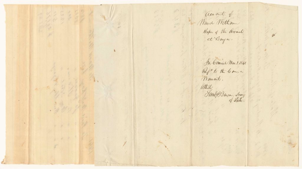 Miniature of Account of Ward Wittam, Keeper of the Arsenal at Bangor