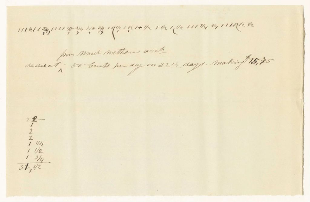 Miniature of Receipts from the Account of Witham, Keeper of Arsenal at Bangor for the Erection of a Magazine, Shed, and Fence
