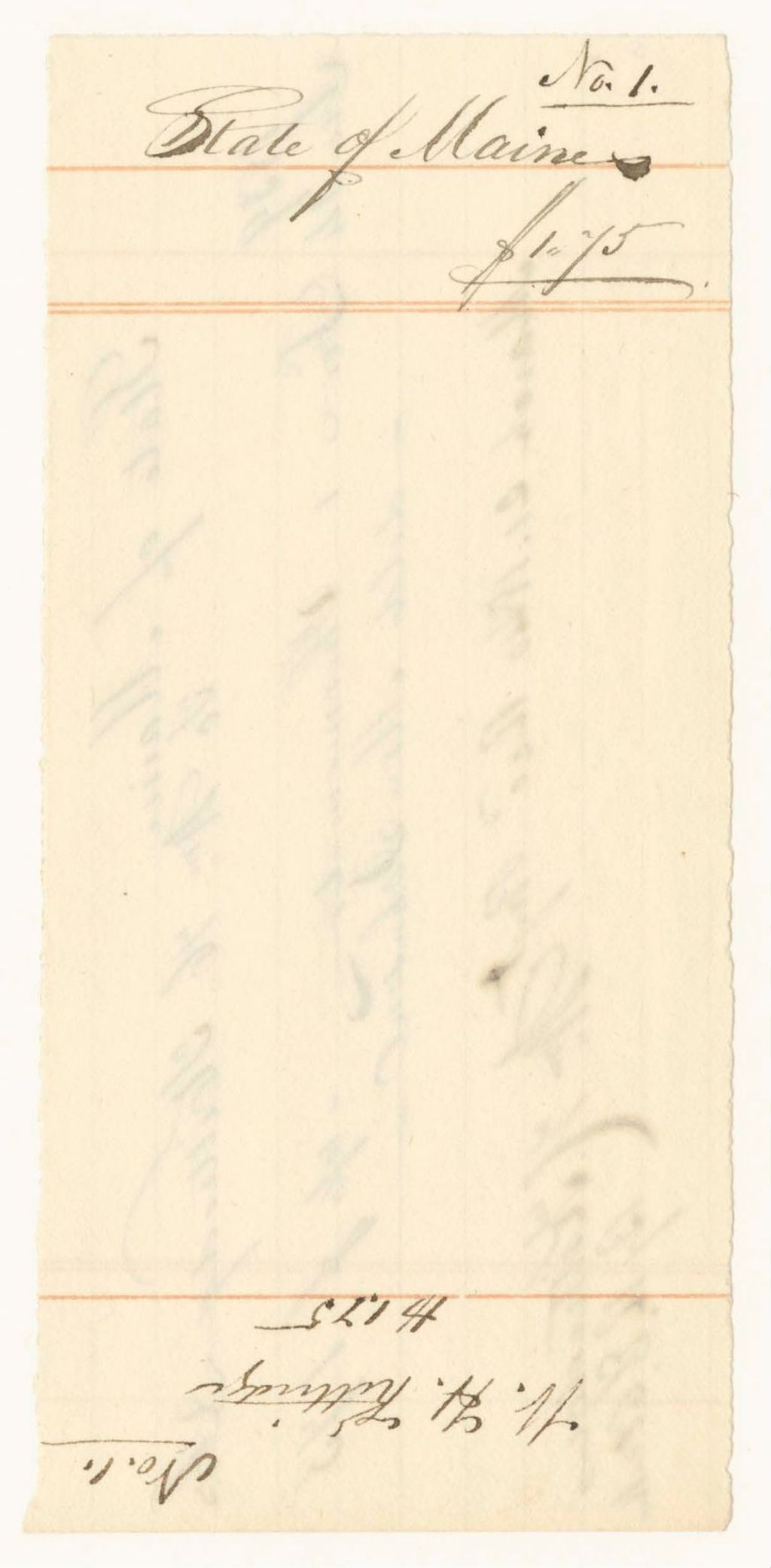 Miniature of Receipts from the Account of Philip C. Johnson, the Late Secretary of State, Expenditure of Funds for Contingent Expenses of State