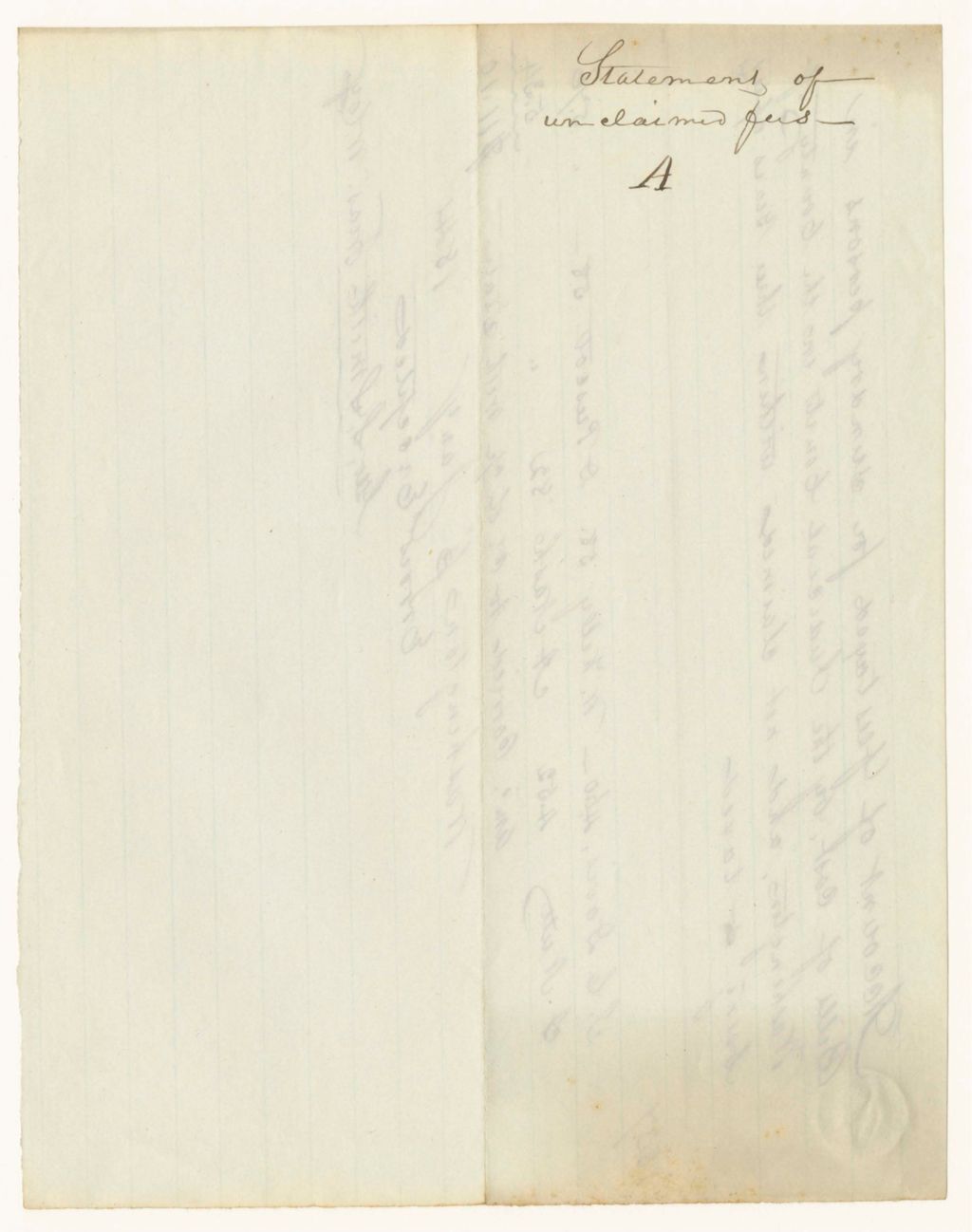 Miniature of Account of fees taxed in Bills of Cost by the Judicial Courts in the County of Washington, and not claimed within three years after being so taxed
