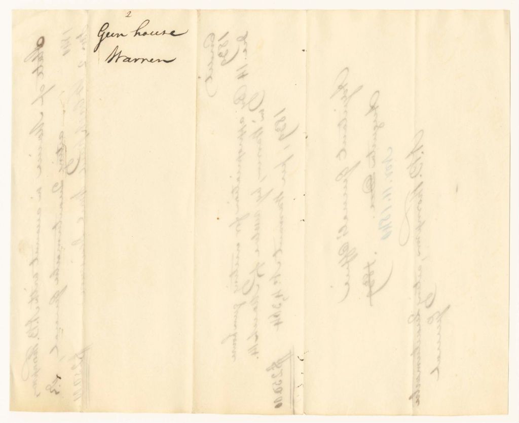 Miniature of Account of Abner B. Thomas, Quarter Master General, for the erection of a gun house in Warren