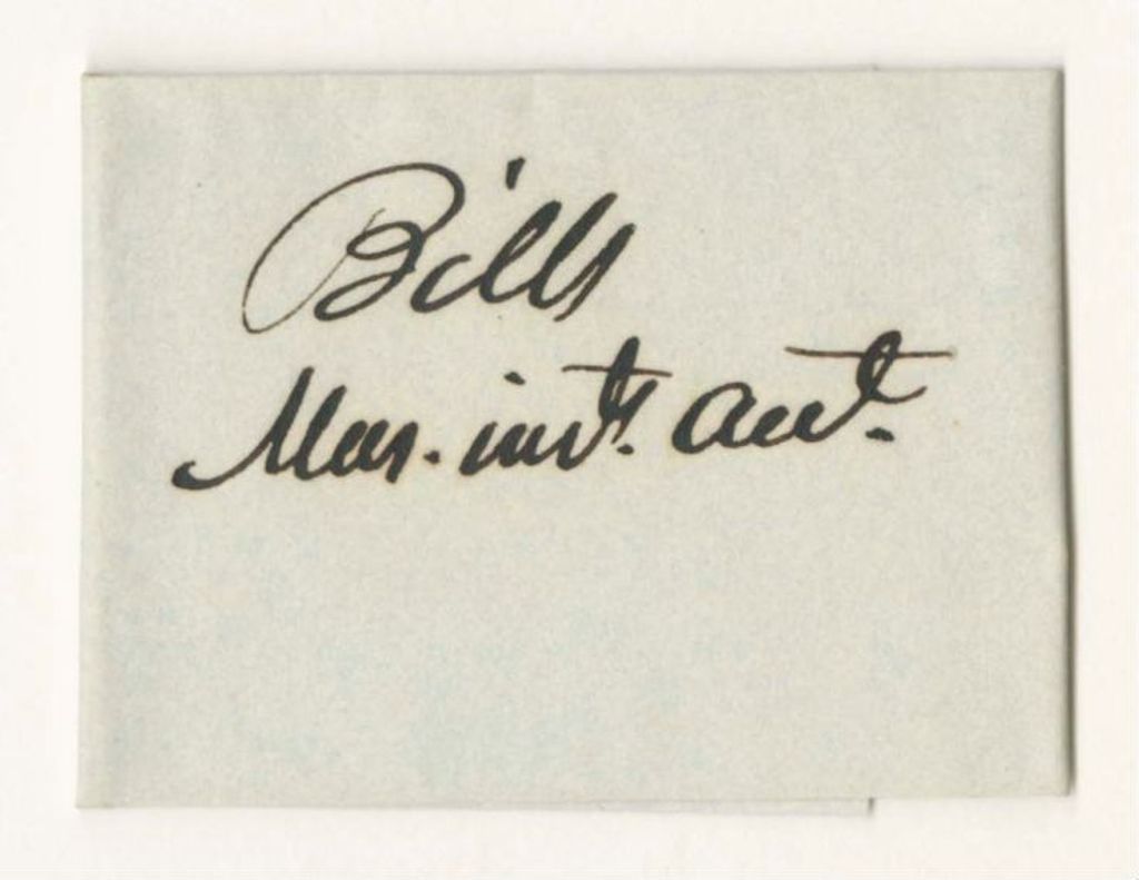 Miniature of Bills and Vouchers for Abner B. Thomas' Account for Musical Instruments and Colors