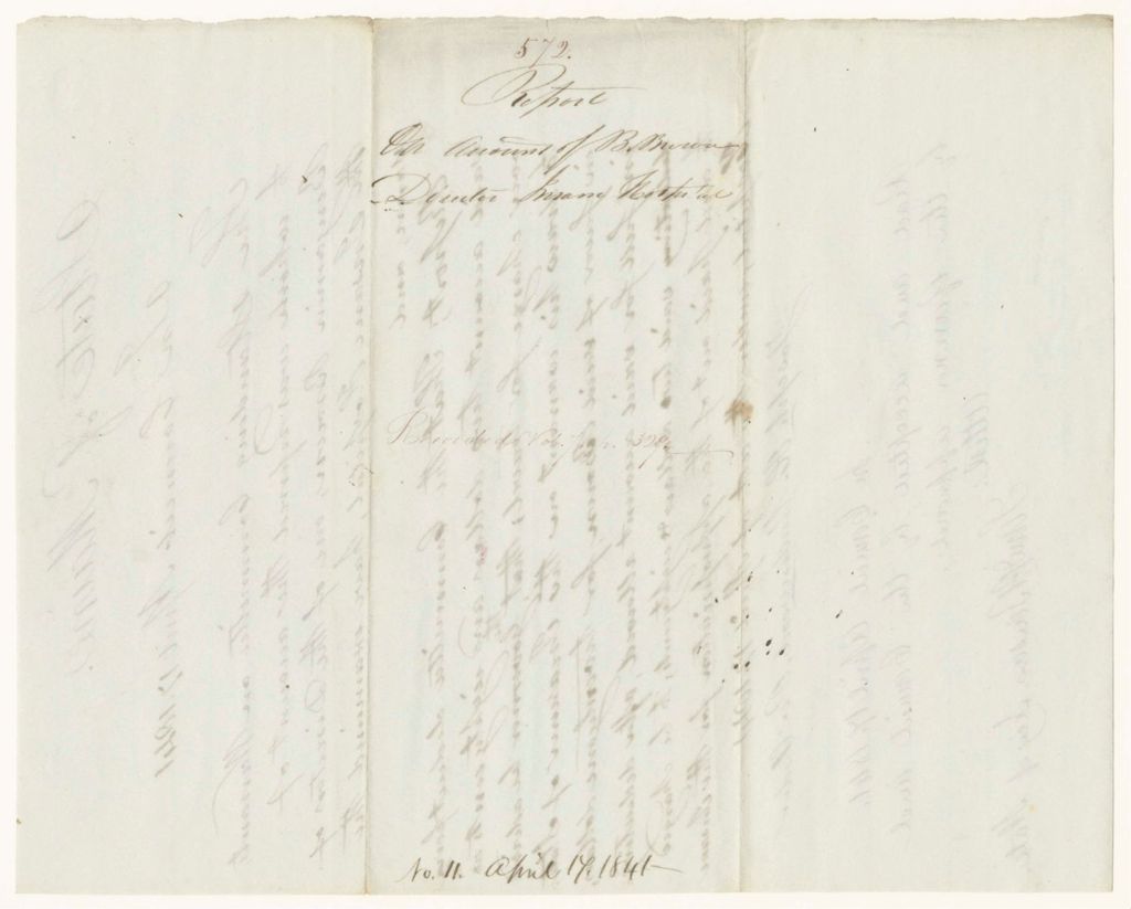 Miniature of Report 572: Report on the Account of Benjamin Brown, Director, Insane Hopsital