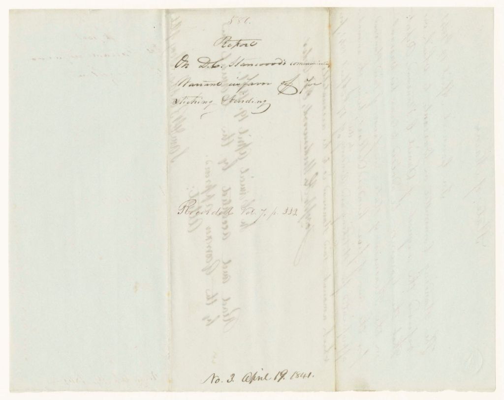 Miniature of Report 580: Report on Warrant in Favor of Daniel C. Stanwood, for Stitching and Binding