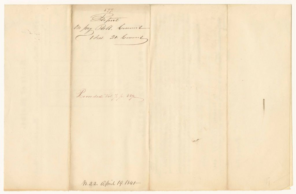 Miniature of Report 599: Report on the Pay Roll of the Council