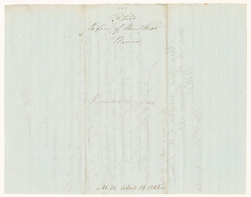 Miniature of Report 608: Report on Warrant in Favor of William Frost, for Making Duplicates of Division Orders