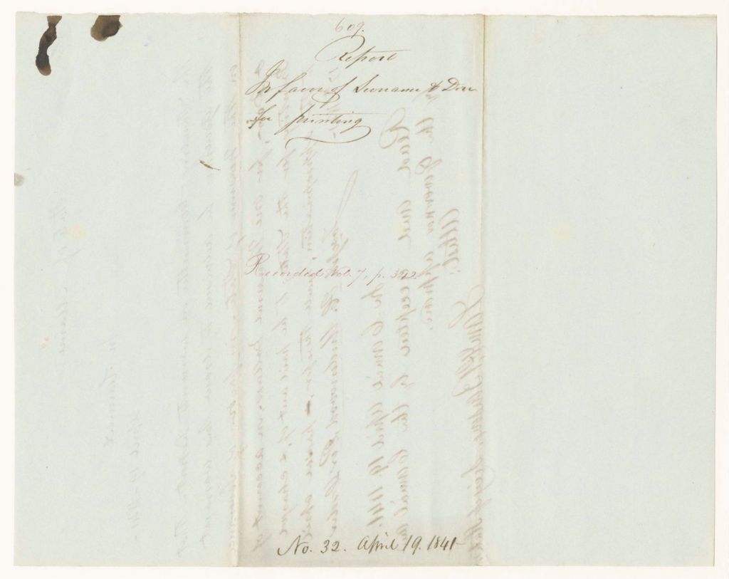 Miniature of Report 609: Report in Favor of Severence and Dorr for Printing for the State