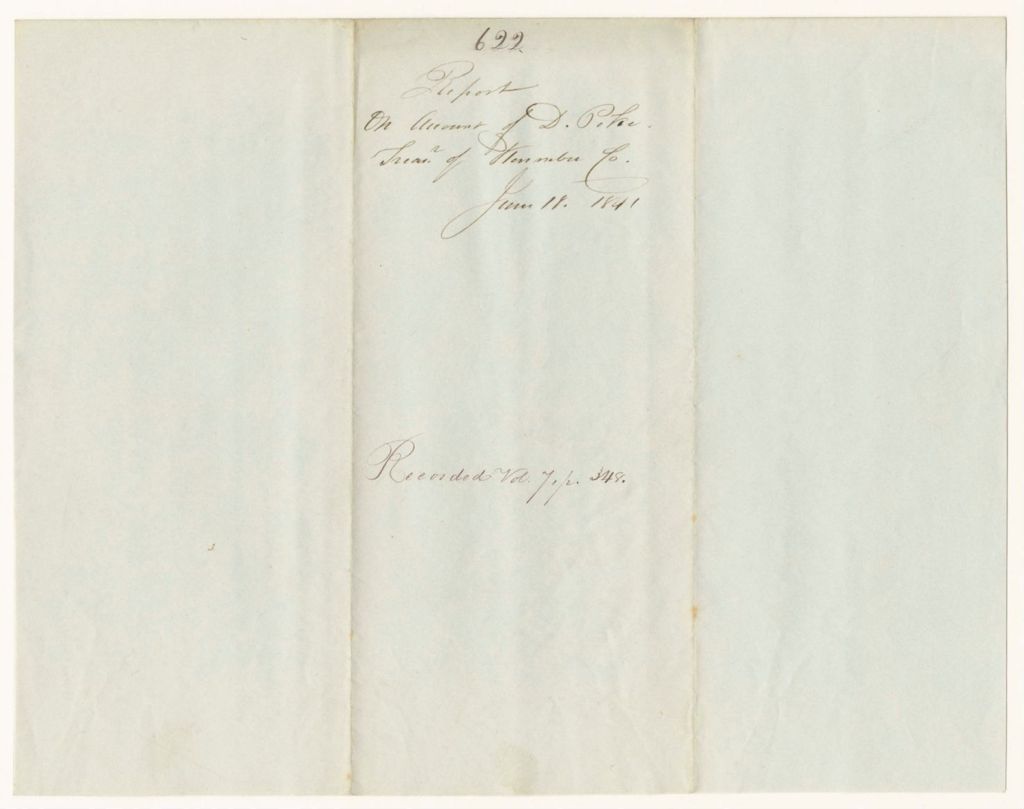 Miniature of Report 622: Report on the Account of Daniel Pike, Treasurer of Kennebec County