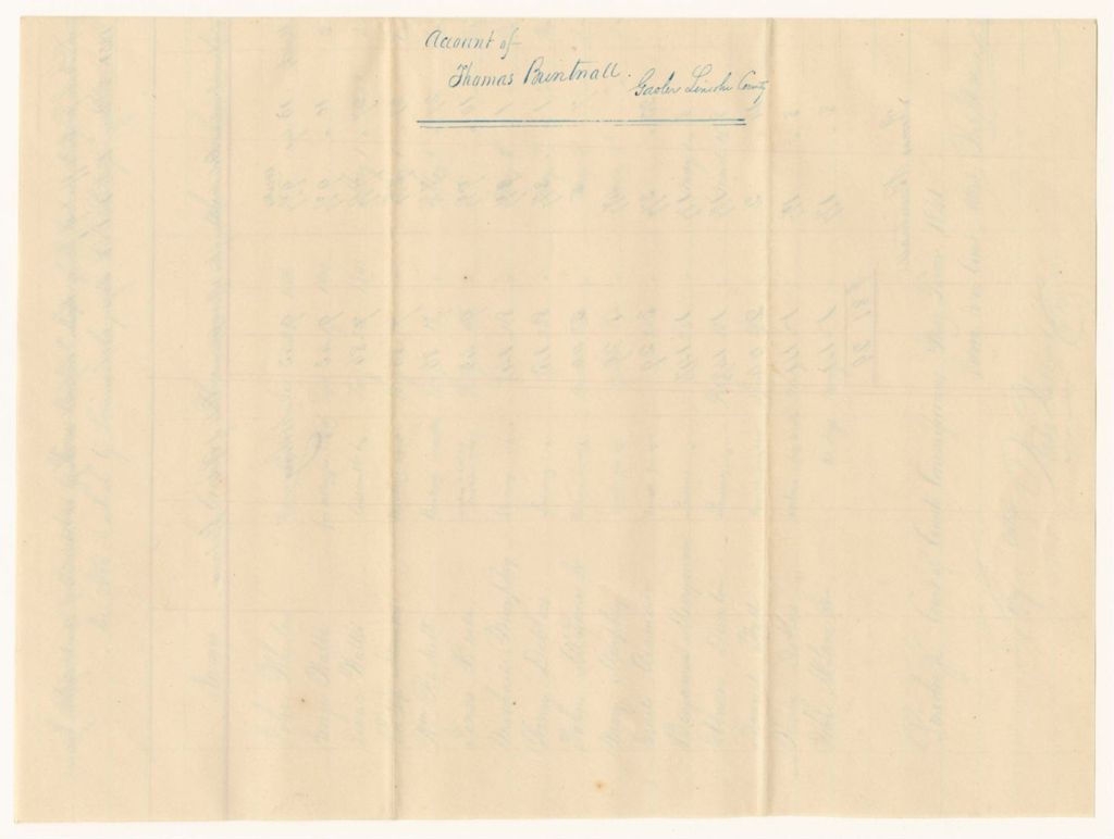 Miniature of Account of Thomas Bintnall, Keeper of the Gaol in Wiscasset, County of Lincoln, for the Support of Persons Therein Confined on Charges or Conviction of Crimes Against the State and Which By Law is Chargeable to the State from March 8th to May 12th 1841