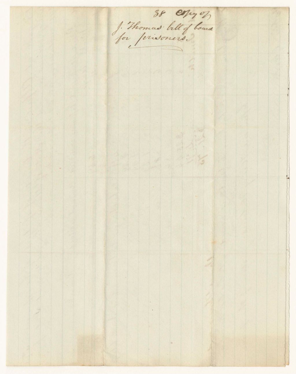 Miniature of Account of James Thomas, under keeper of the States gaol at Alfred in the County of York, of the expenses incurred for the support of poor prisoners therein committed upon a charge or conviction of crimes against the State of Maine charged to the State from December 25th 1840 to February 6th 1841