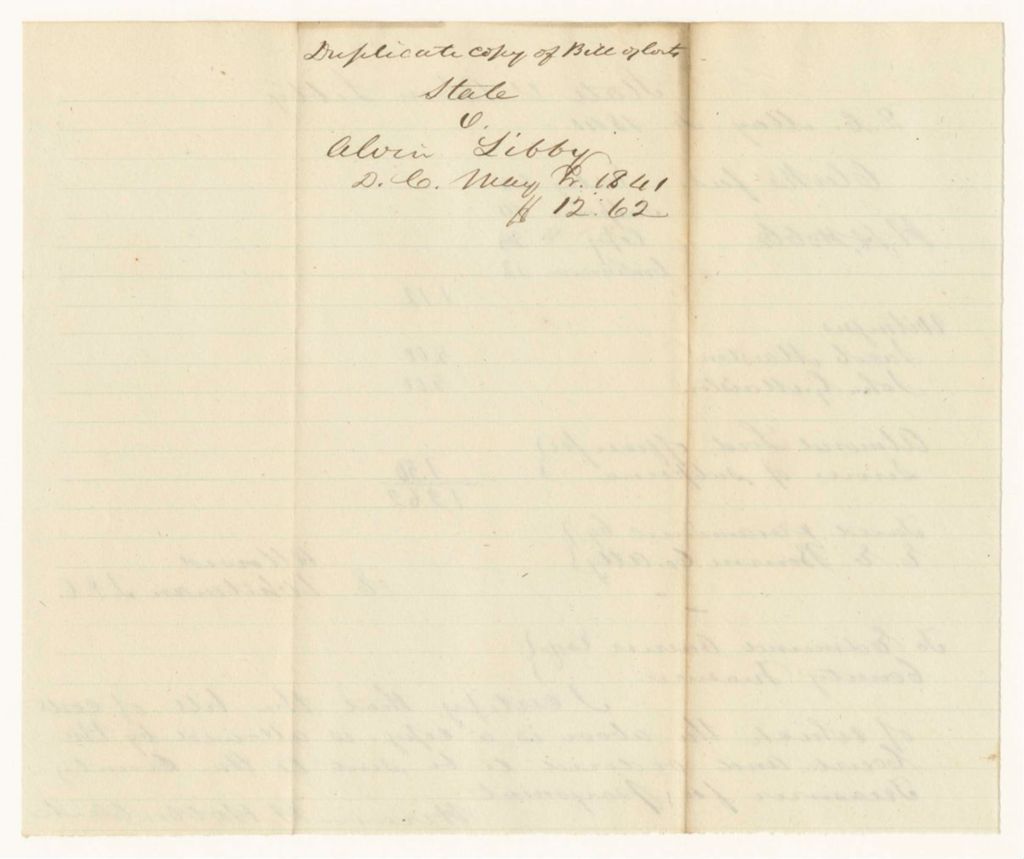 Miniature of Bills of Cost at the District Court for the Western District at  Alfred, May Term 1841