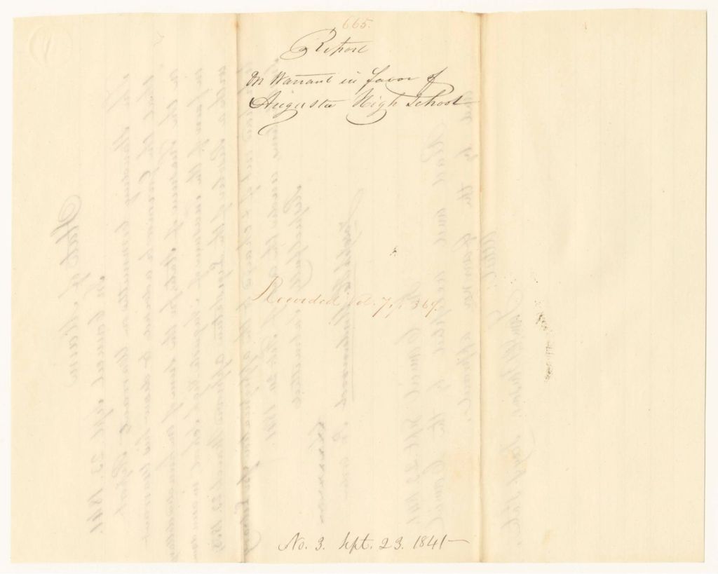 Miniature of Report 665: Report on Warrant in Favor of Augusta High School