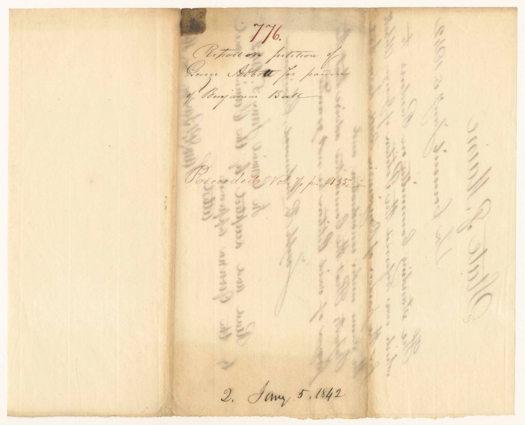 Miniature of Report 776: Report on Petition of George Abbot for Pardon of Benjamin Ball