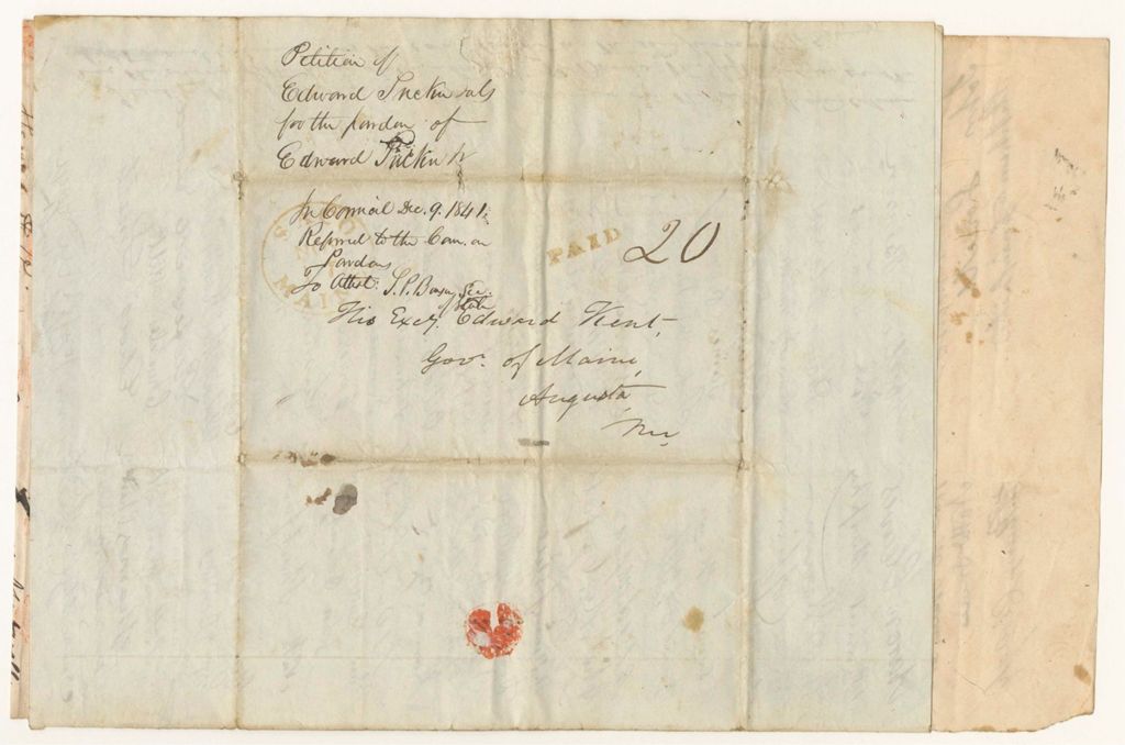 Miniature of Petition of Edward Tucker and others for the pardon of Edward Tucker Jr.