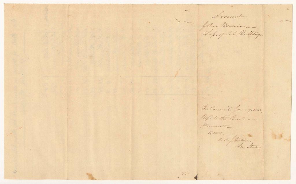Miniature of Account of John Brown, Superintendent of Public Buildings