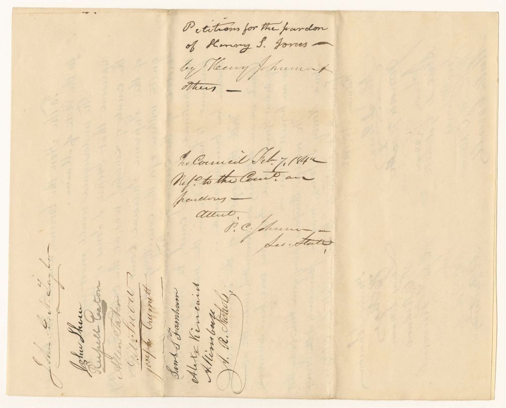 Miniature of Petition for the Pardon of Henry S. Jones by Henry Johnson and others