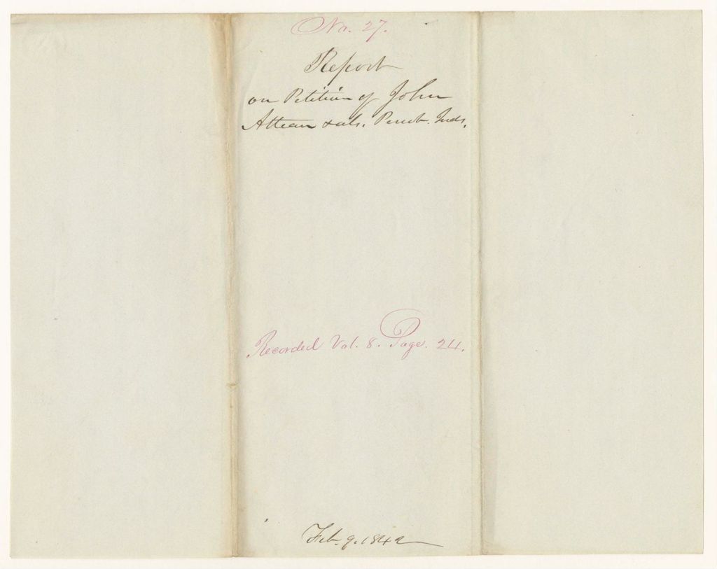 Miniature of Report 27: Report on the Petition of John Attean and Others of the Penobscot Indians