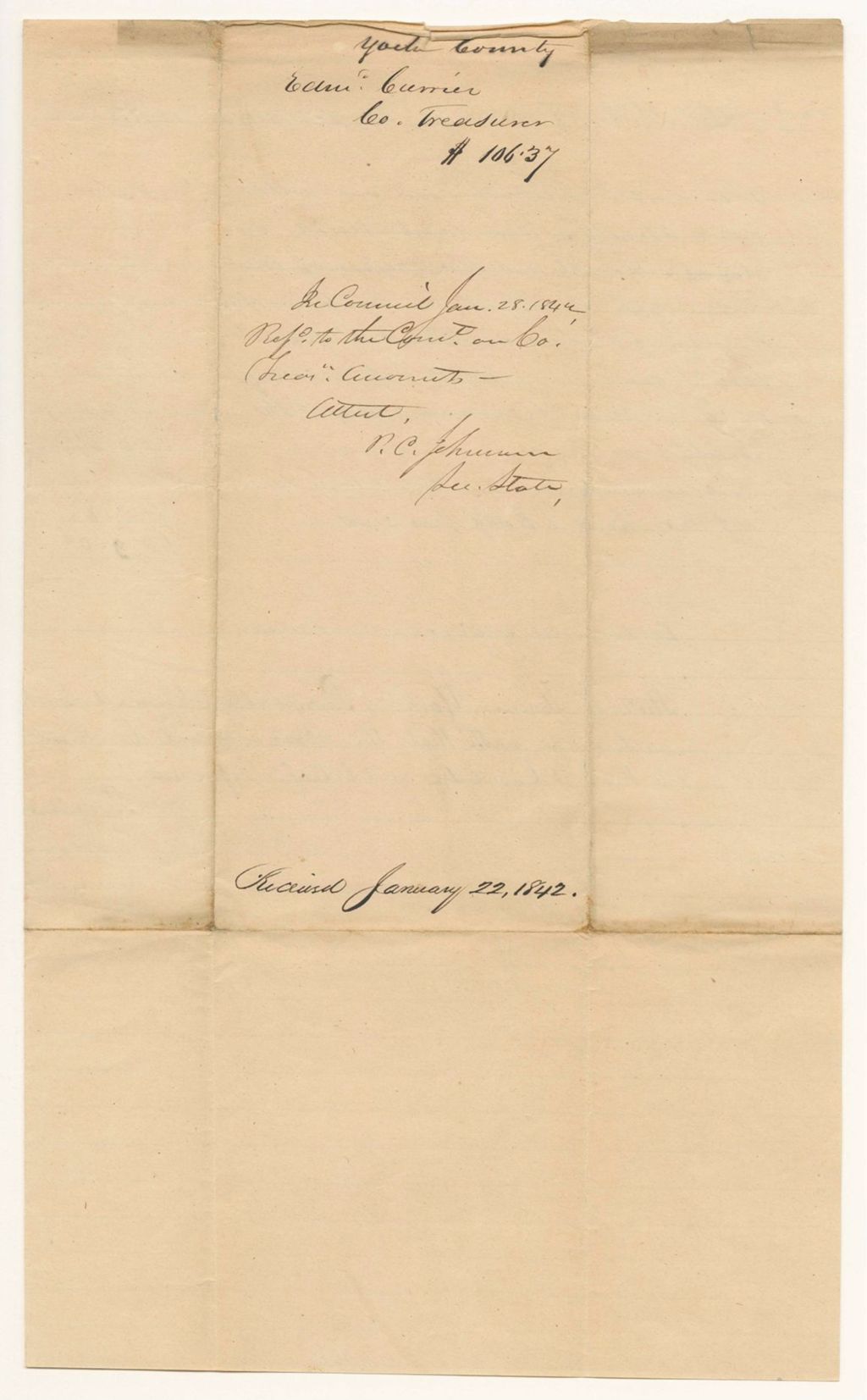 Miniature of Account of Edmund Currier, Treasurer of York County