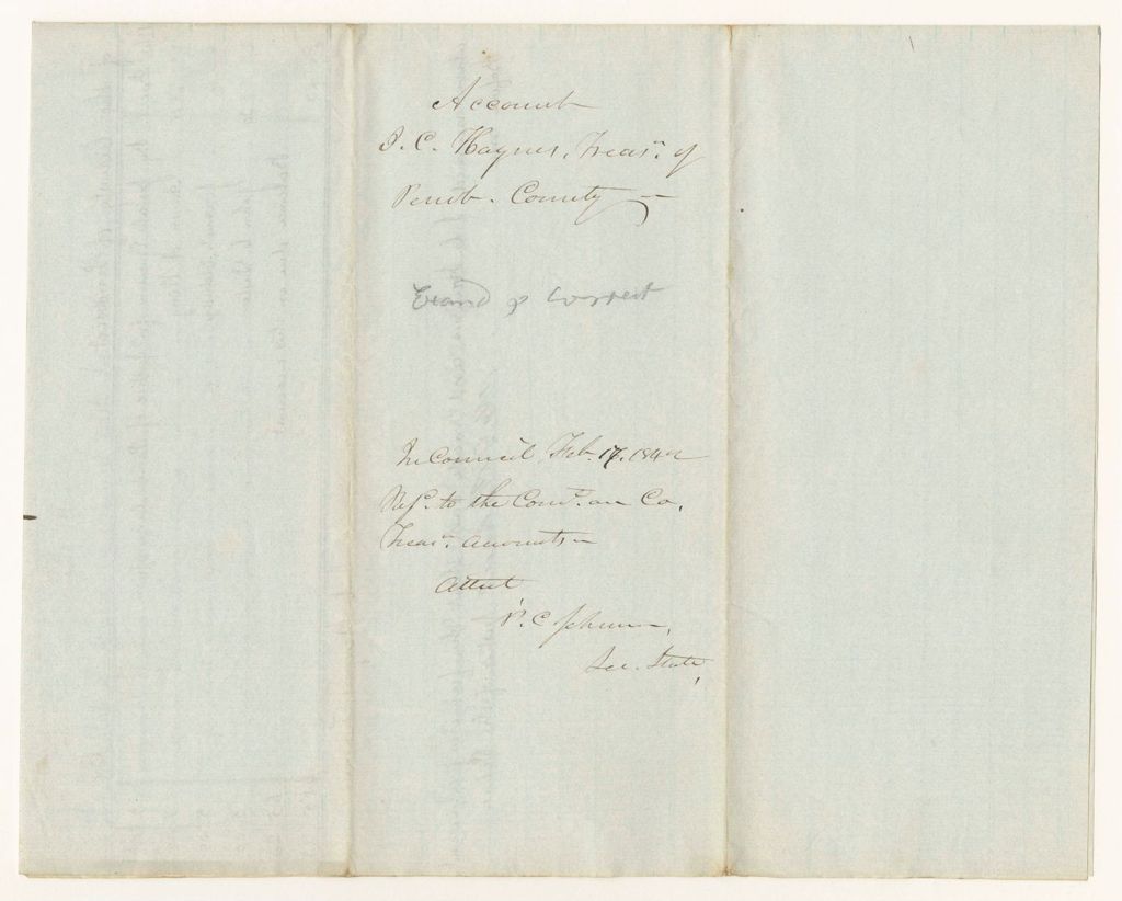 Miniature of Account of Isaac C. Haynes, Treasurer of Penobscot County