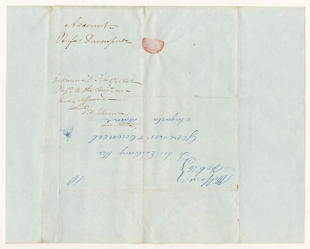 Miniature of Account of Rufus Davenport, Agent of the Penobscot Tribe, for surveying lots on islands