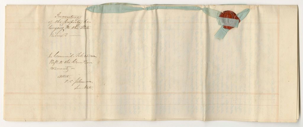 Miniature of Inventory of the Property of the State Prison