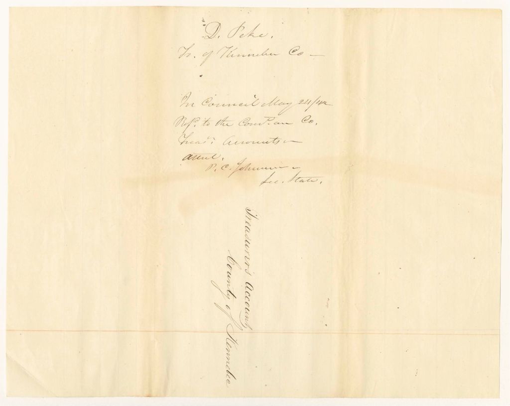 Miniature of Account of Daniel Pike, Treasurer of Kennebec County