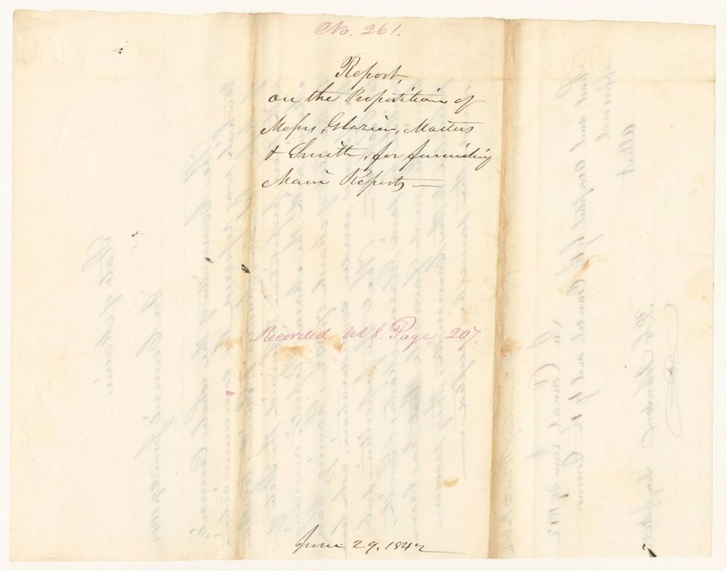 Miniature of Report 261: Report on the Proposition of Messrs. Glazier, Masters and Smith for Furnishing Maine Reports