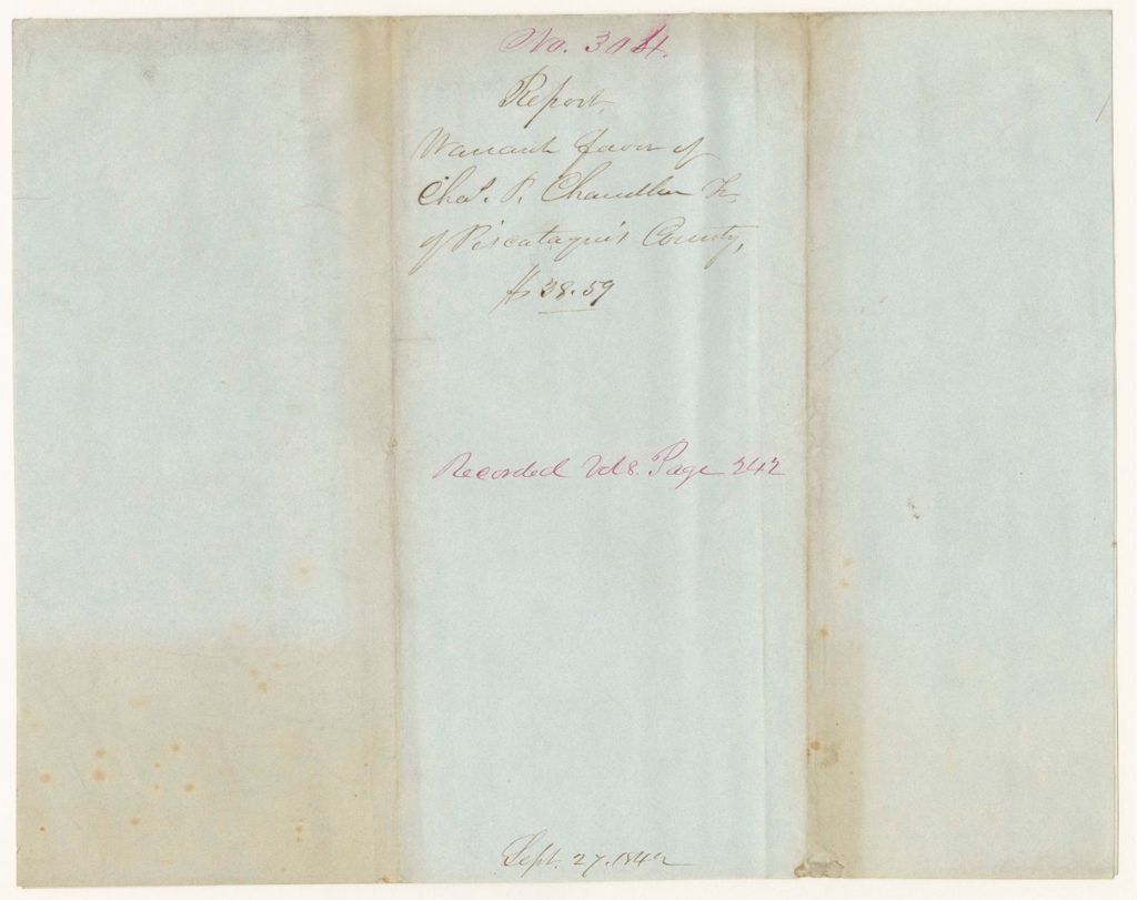 Miniature of Report 304: Report - Warrant in Favor of Charles P. Chandler,Treasurer of Piscataquis County