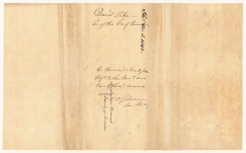 Miniature of Account of Daniel Pike, Treasurer of Kennebec County