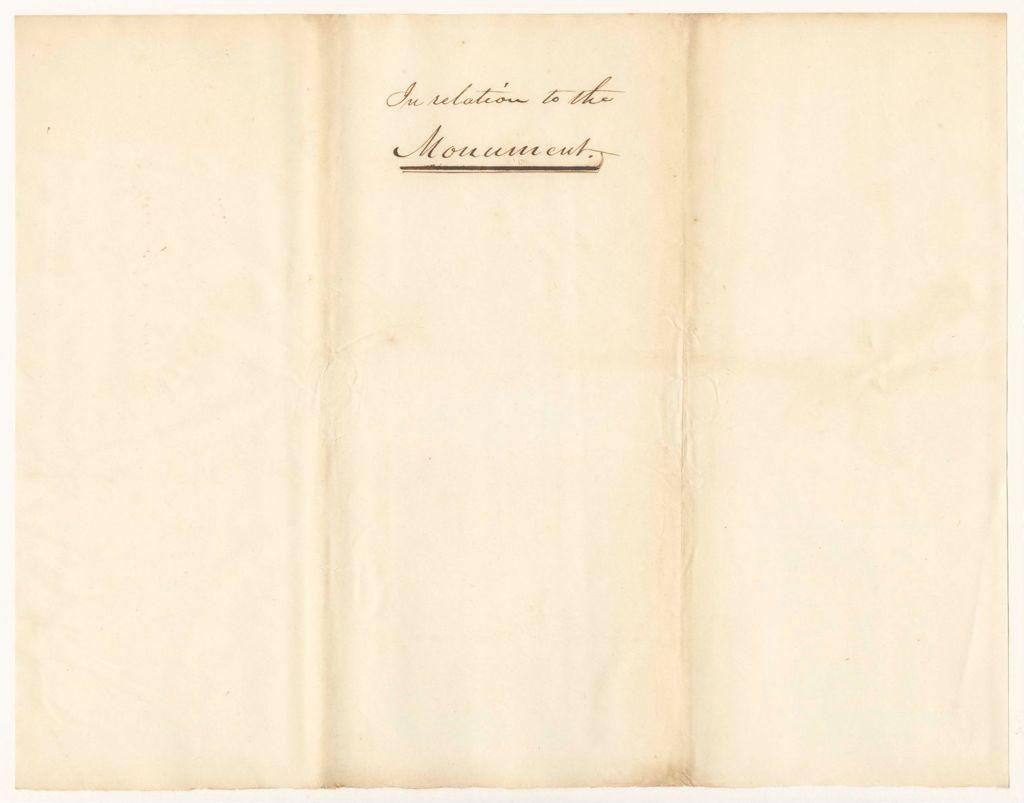 Miniature of Communications in relation to Governor Lincoln's Monument