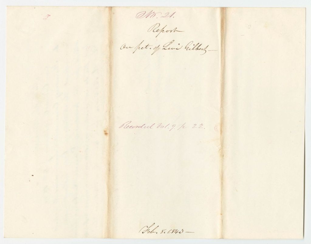 Miniature of Report 21: Report on Petition of Levi Gilbert
