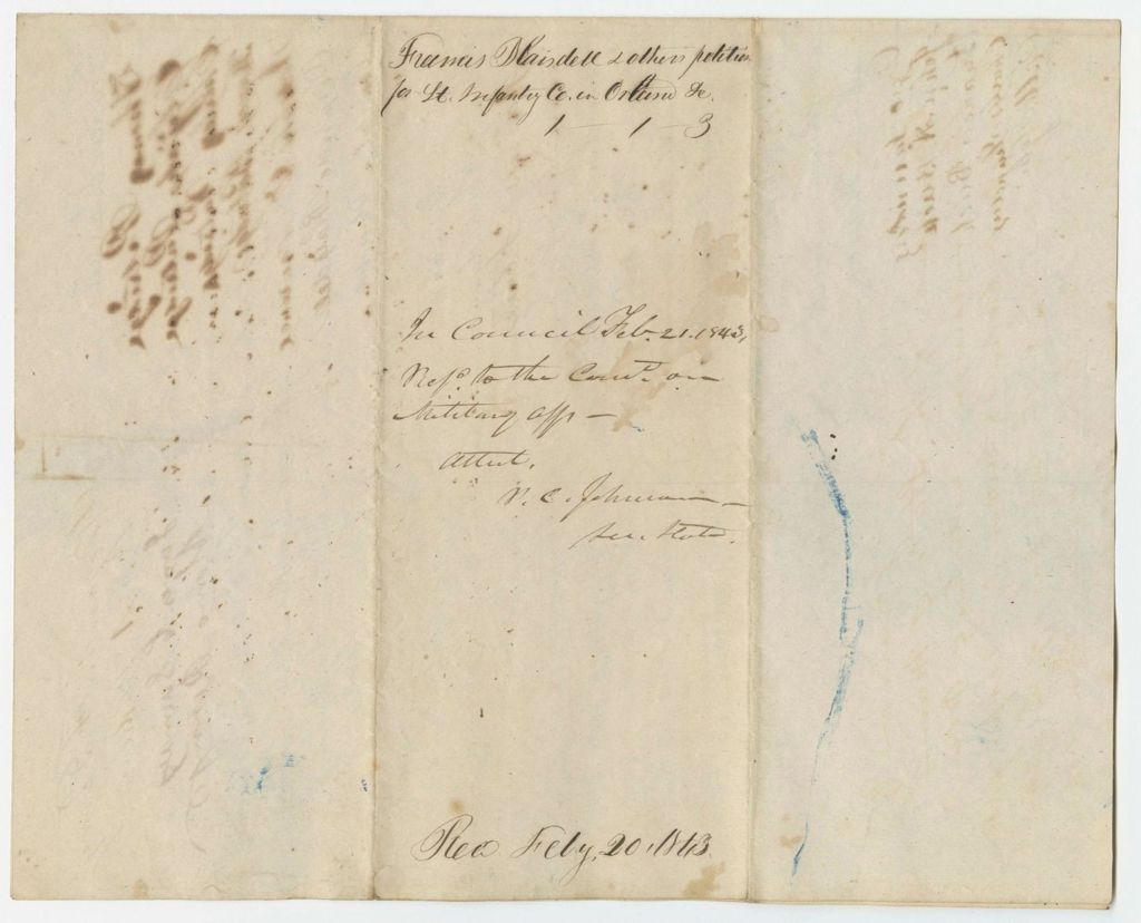 Miniature of Petition of Francis Blaisdell and others for the organization of a Light Infantry Company in Orland