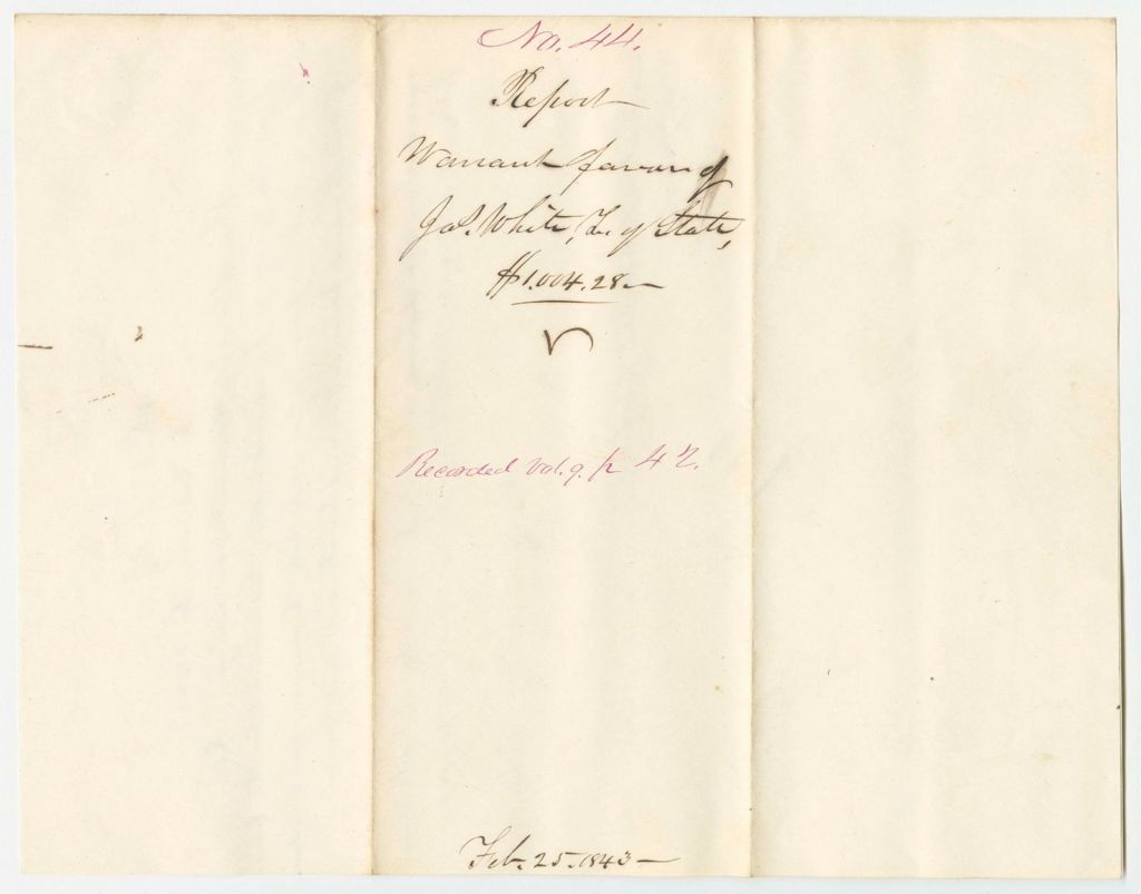 Miniature of Report 44: Report - Warrant in Favor of James White