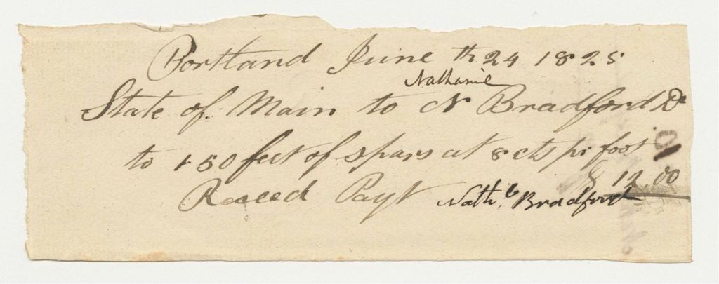 Miniature of Bill No. 10 from Nathaniel Bradford for Expenses Related to the Visit of General Lafayette