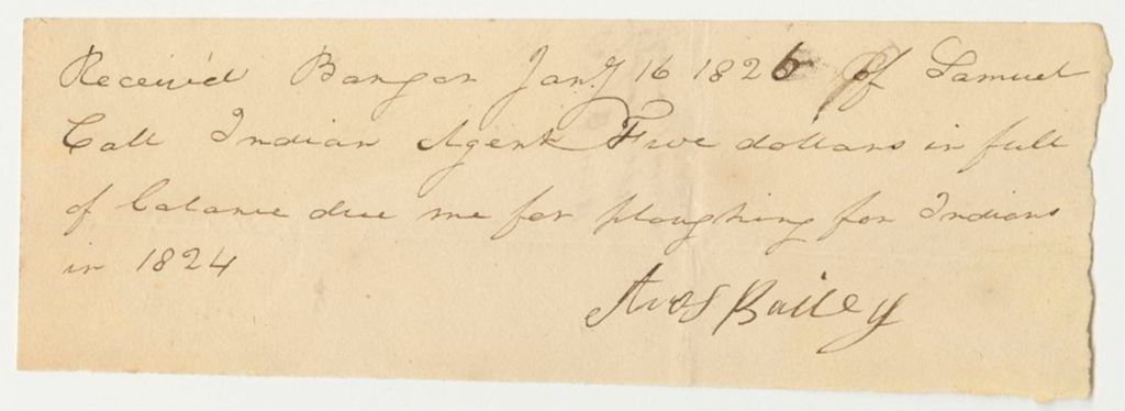 Miniature of Amos Bailey Bill for Ploughing