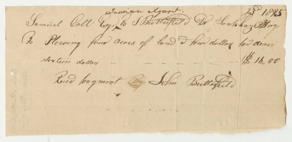 Miniature of John Butterfield Bill for Ploughing