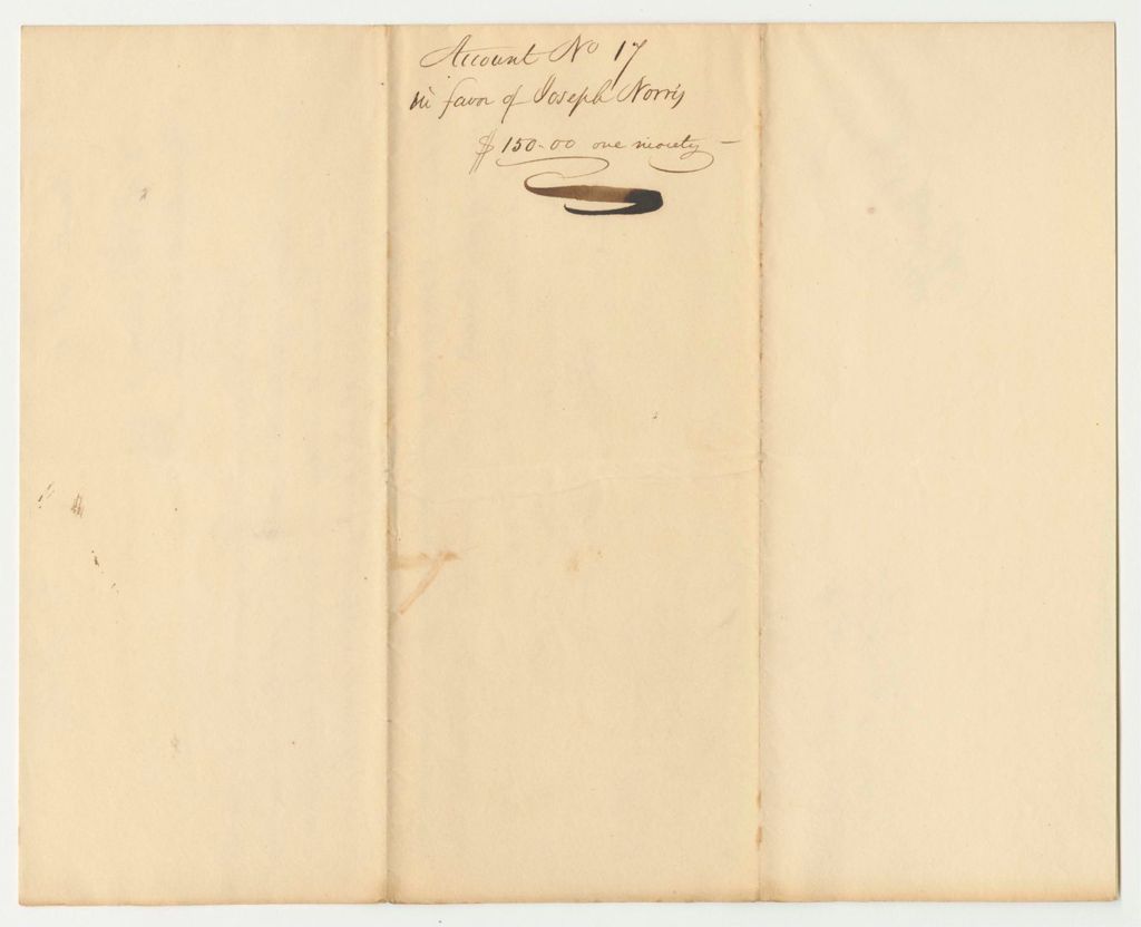 Miniature of Duplicate of Account No. 17 in Favor of Joseph Norris, Esq.