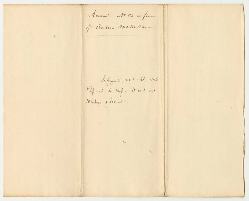 Miniature of Account No. 20 in Favor of Andrew McMillan