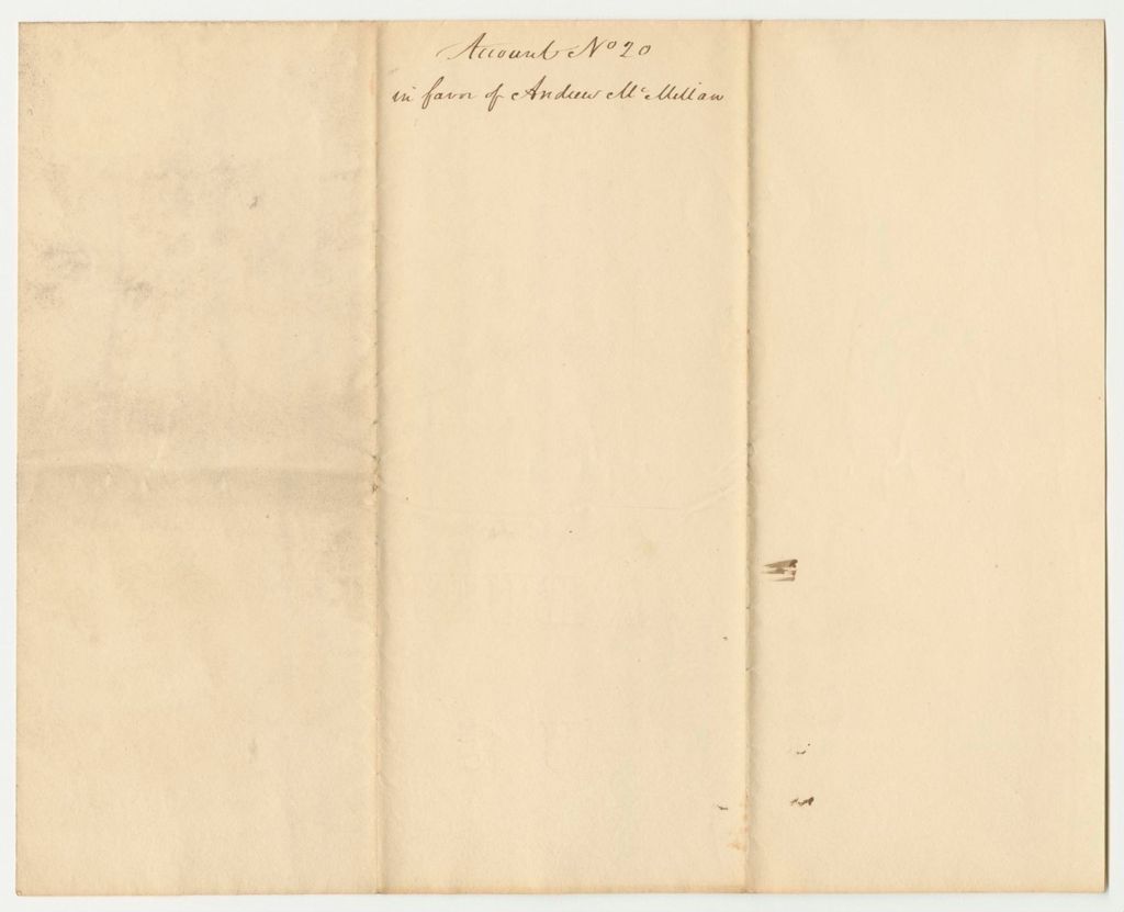 Miniature of Duplicate of Account No. 20 in Favor of Andrew McMillan