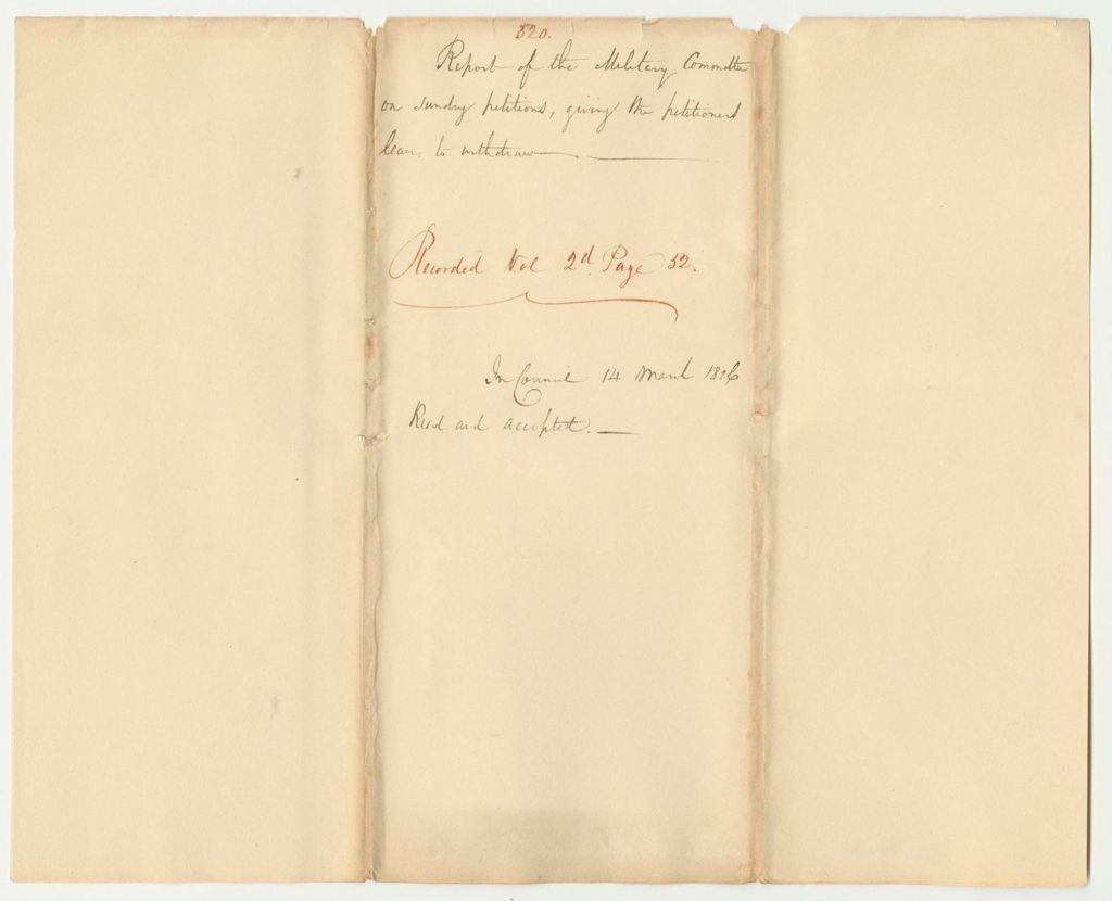 Miniature of Report 520: Report on Sundry Petitions Giving Leave to Withdraw