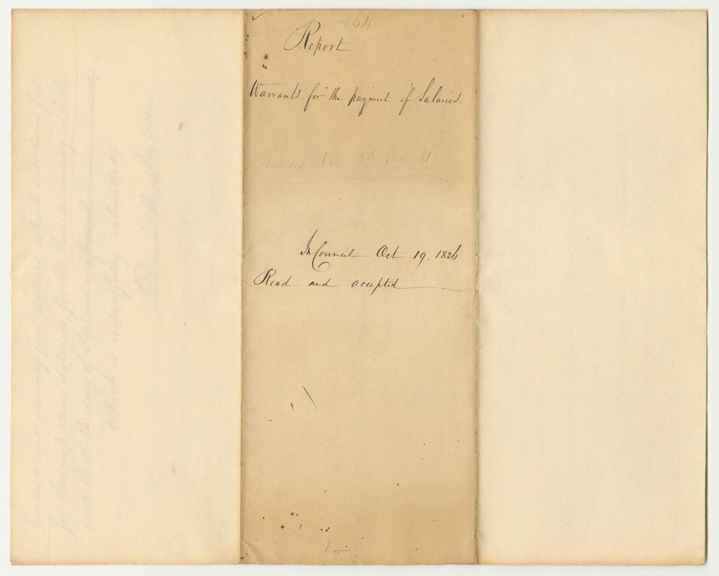 Miniature of Report 564: Report on the Warrant for the Payments of Salaries