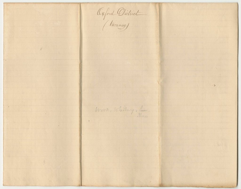 Miniature of Returns of Votes from Oxford District to Fill the Vacancy of a Representative to Congress